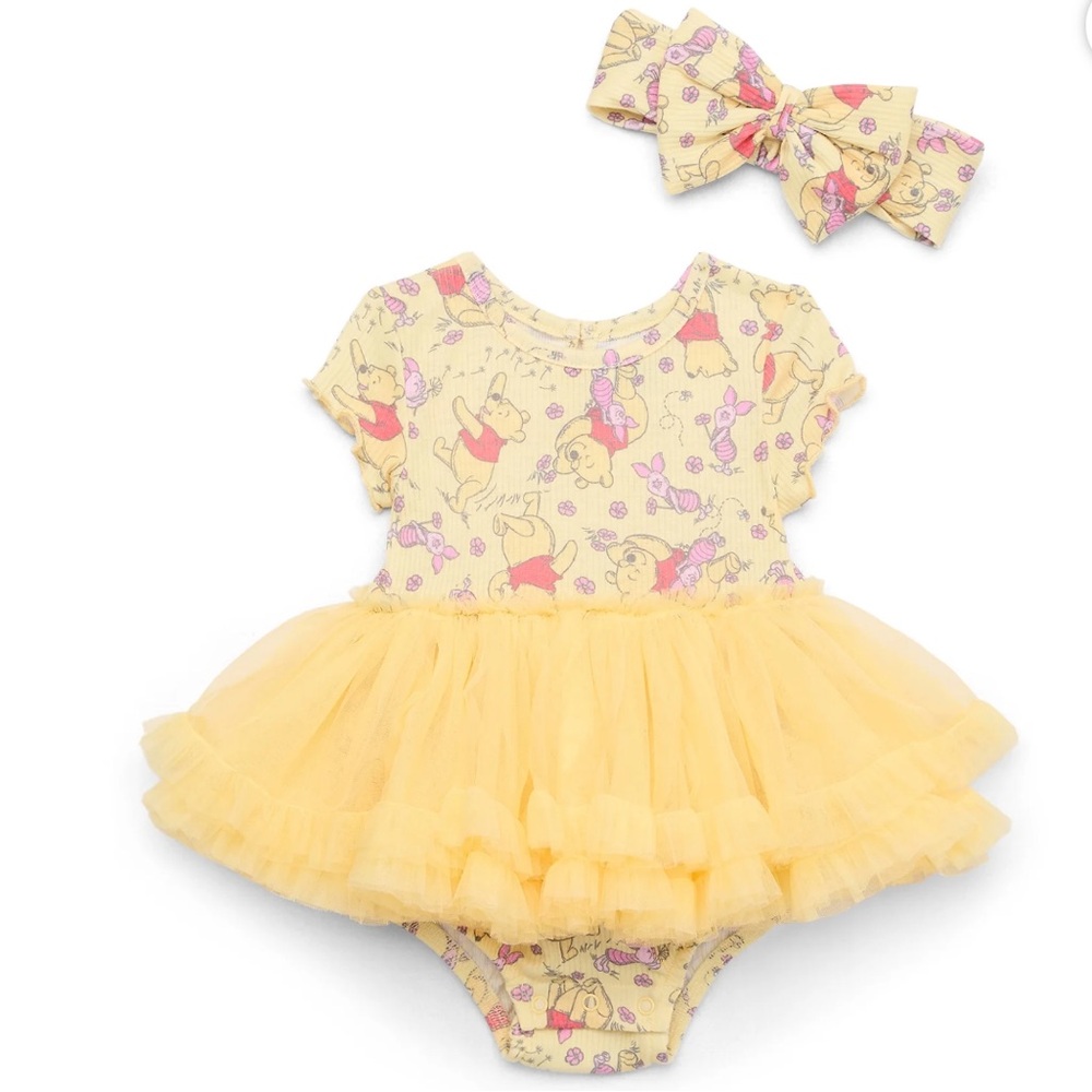 Disney Yellow and Purple Baby Tutu Onesie